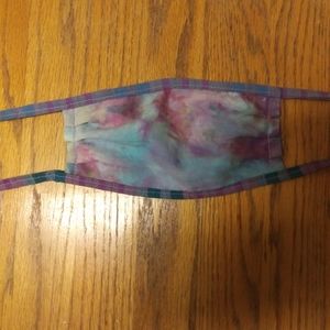 Handmade tie dye face mask. Hand sewn pocket